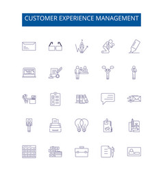 Customer Experience Management Line Icons Signs