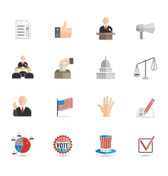 Elections icons flat set Royalty Free Vector Image