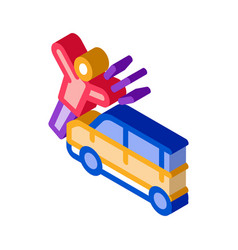 Pedestrian Hit Car Isometric Icon