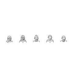 Technical Support Staff Icons Set Help Desk