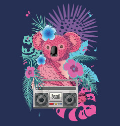 Pink Koala With Boombox