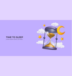 3d Sleep Concept Hourglass Moon And Cloud Render