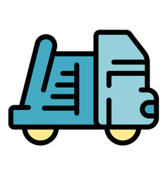 Garbage Truck Icon Flat