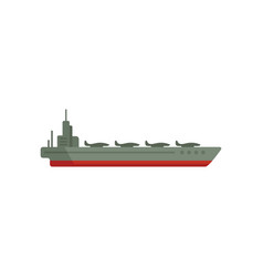 Top Aircraft Carrier Icon Flat Navy Ship