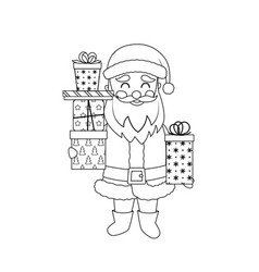 Coloring Book Santa Claus Is Carrying A Lot