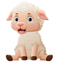 Cute Baby Sheep Cartoon Sitting