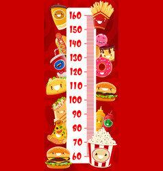 Kids Height Chart Meter Cartoon Takeaway Fast Food