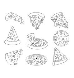 Tasty Pizza Coloring Page Fast Food Drawing