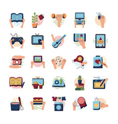 Things To Do At Home Flat Style Icon Set