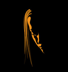 Woman Face Silhouette In Contrast Backlight