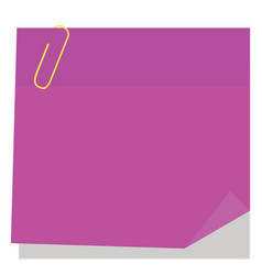 Purple Sticky Note With Paperclip