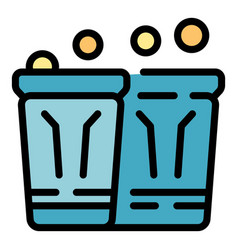 Village Trash Bin Icon Flat