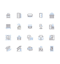 Living At Home Outline Icons Collection Dwell