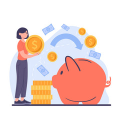 Woman With Piggy Bank