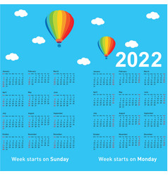 Calendar 2022 With A Balloon Against A Blue Sky