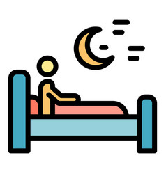 Night Sleep Icon Flat