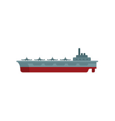 Sea Aircraft Carrier Icon Flat Navy Ship