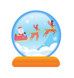 Snow Globe Santa Claus Is Flying In Sleigh