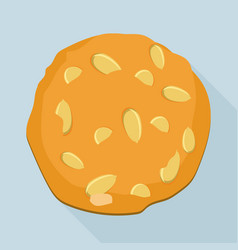 Sunflower Seed Cookie Icon Flat Style