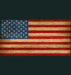 Usa American Flag Painted On Old Wood Plank