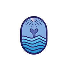 Whale Marine Nature Logo Oval Circle Abstract