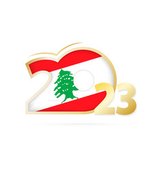 Year 2023 With Lebanon Flag Pattern