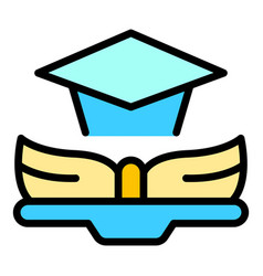 Online Graduation Icon Flat