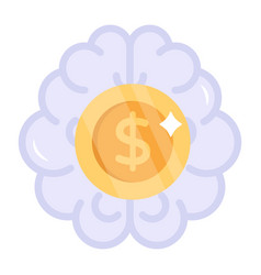 Trendy Flat Icon Of Money Mind