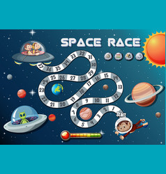 Counting Number Game Template With Space Race