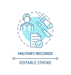 Military Records Blue Concept Icon