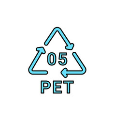 Plastic Recycling Code Pet 05 Line Icon