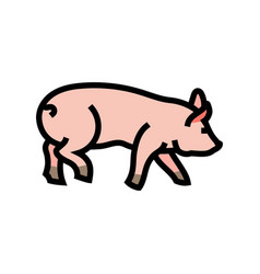 Running Pig Farm Color Icon