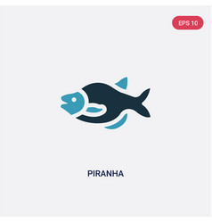 Two Color Piranha Icon From Animals Concept