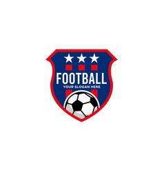 Vintage Football Badge Shield Stars Logo Design