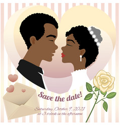 Wedding Card With Young African American Couple