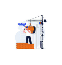 Construction Engineer Web Concept With Character