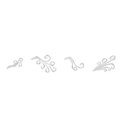 Set Of Hand Drawn Air Flow Icons Doodle Wind Blow