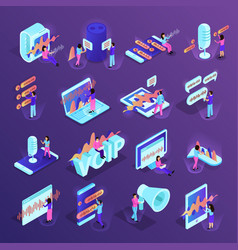 Voice Control Isometric Icons