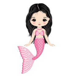 Beautiful Asian Mermaid With Pink Fishtail