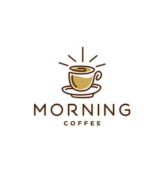 Morning Coffee Cafe Logo Coffee Sunrise Sunset