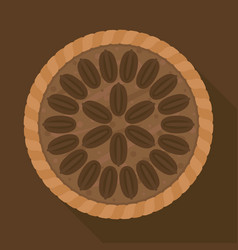 Pecan Pie With Brown Background