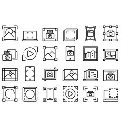 Screenshot Icons Set Outline Take App