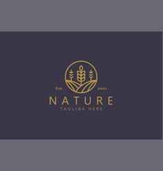 Wheat Farm Natural Agriculture Logo Badge Template