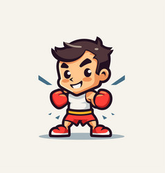 Boy Boxing - Cute Cartoon Mascot Character