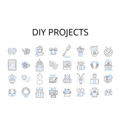 Diy Projects Line Icons Collection Home