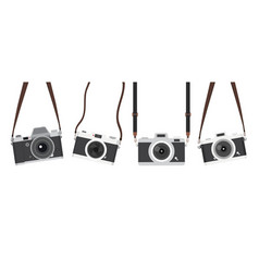 Hanging Vintage Camera With Strap Set