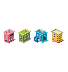 Isometric City Building And Apartment Structure