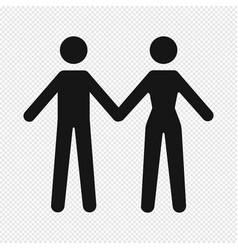 Man And Woman Holding Hands Icon Couple In Love