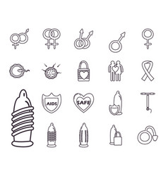 Sexual Heath Line Style Collection Icons