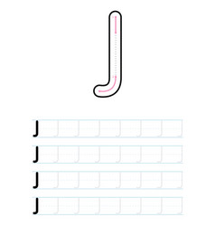 Tracing Uppercase Letter J Worksheet For Kids